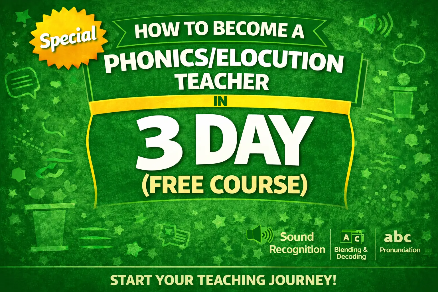 How to become a phonics/elocution teacher in 3 days (free course)